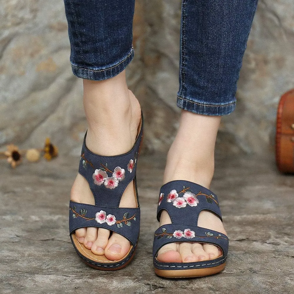 Ladmiple Women's Sandals With Arch Support Dressy Orthopedic Flip Flops Soft Summer Beach Shoes Comfortable Orthotic Slides