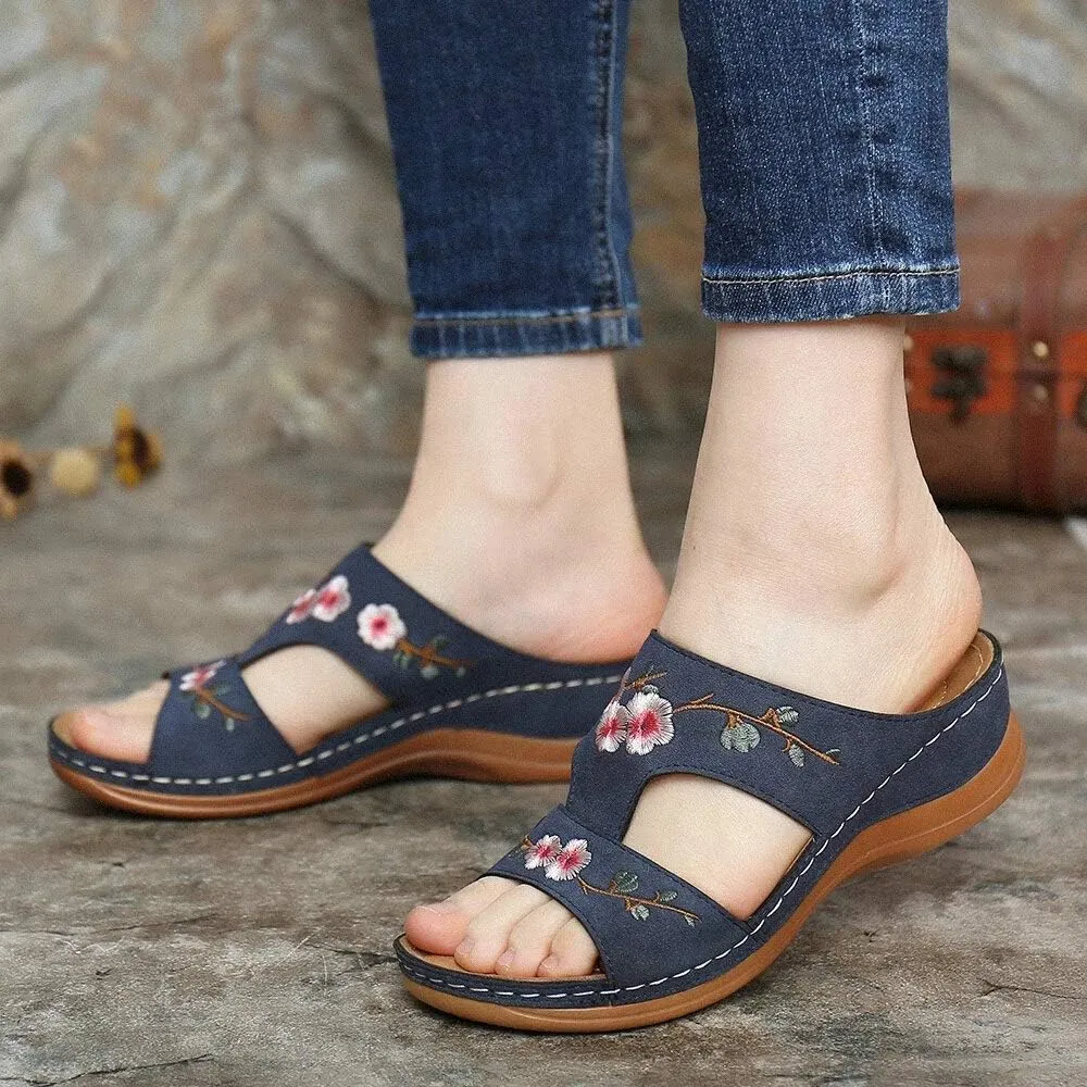 Ladmiple Women's Sandals With Arch Support Dressy Orthopedic Flip Flops Soft Summer Beach Shoes Comfortable Orthotic Slides