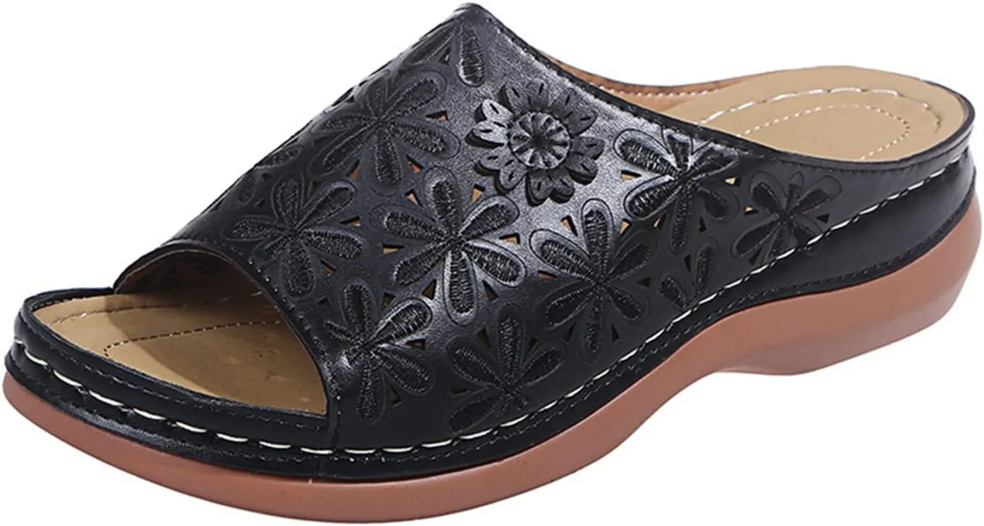 Ladmiple Womens Sandals With Arch Support Plantar Fasciitis Comfort Orthotic Slides Dressy Summer Orthopedic Flip Flops