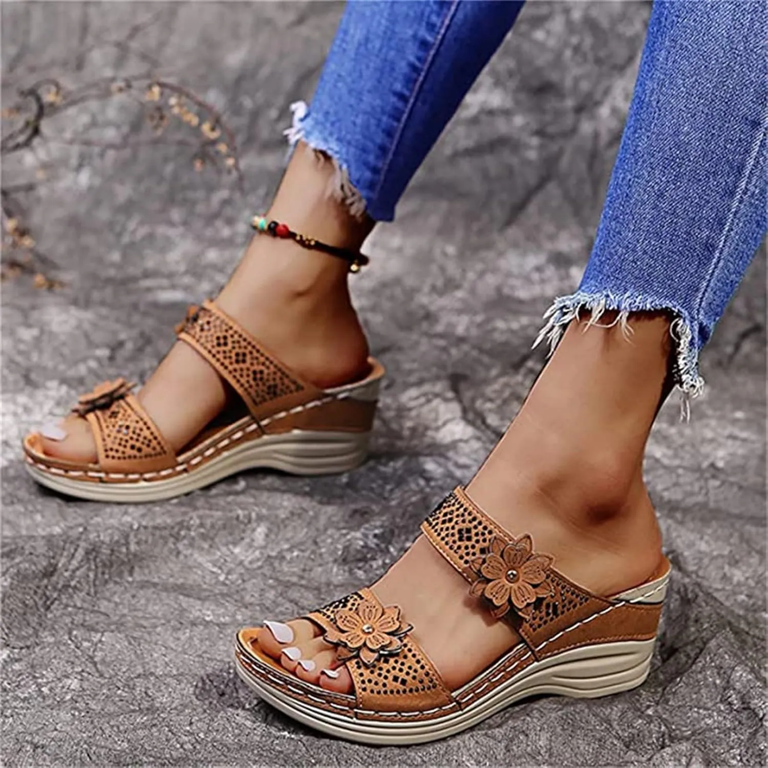 Ladmiple Womens Sandals With Arch Support Walking Comfortable Orthopedic Flip Flops Dressy Orthotic Slides Summer Shoes 2024