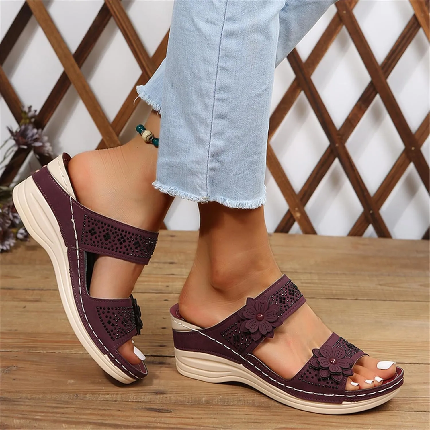 Ladmiple Womens Sandals With Arch Support Walking Comfortable Orthopedic Flip Flops Dressy Orthotic Slides Summer Shoes 2024