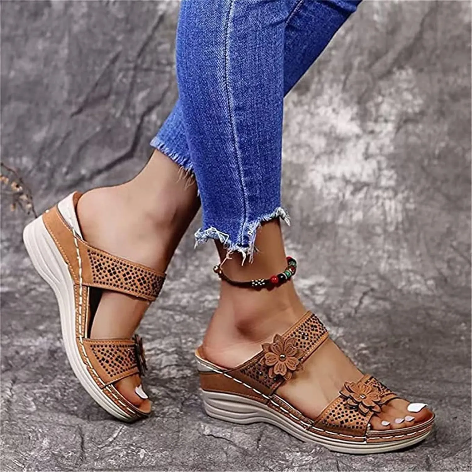 Ladmiple Womens Sandals With Arch Support Walking Comfortable Orthopedic Flip Flops Dressy Orthotic Slides Summer Shoes 2024