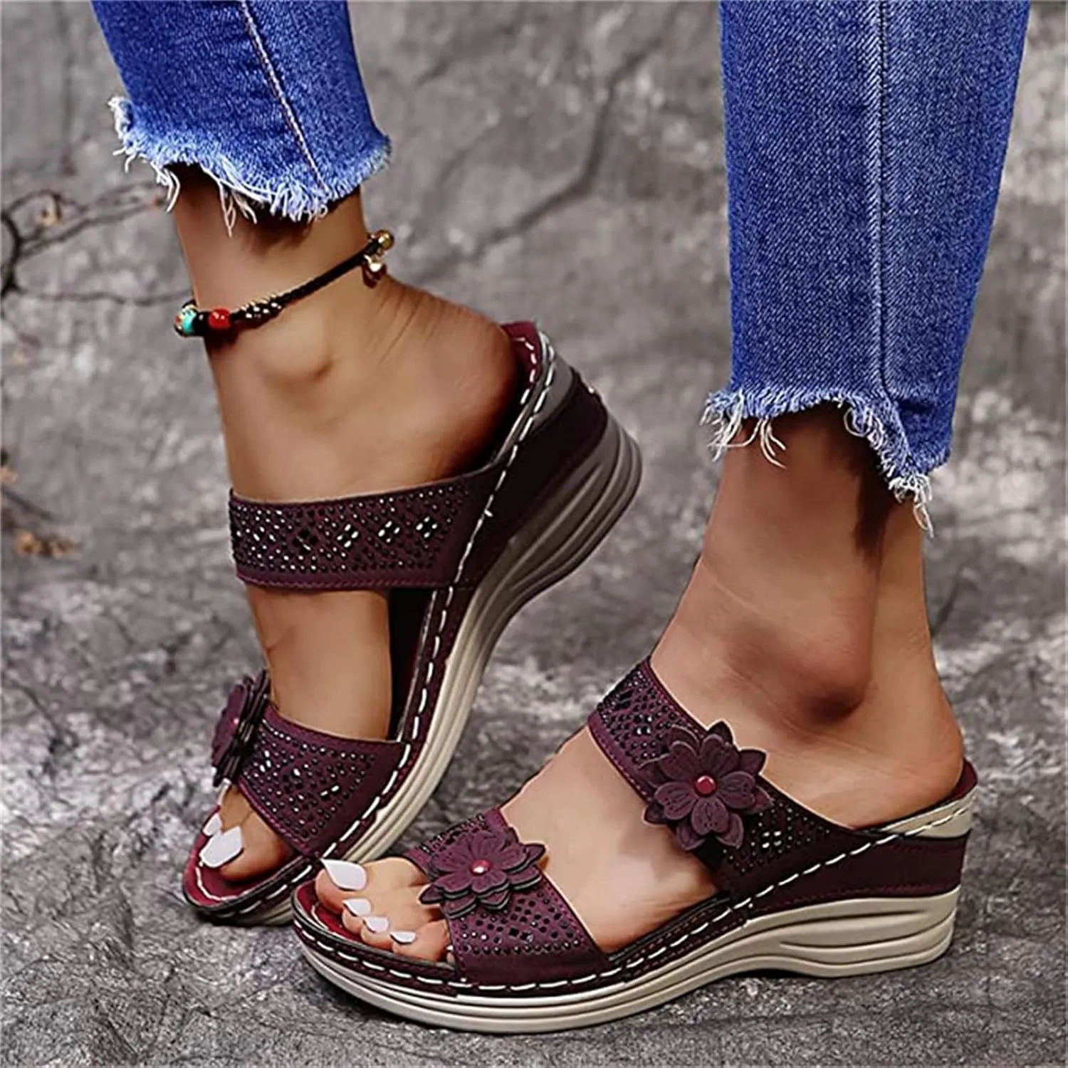 Ladmiple Womens Sandals With Arch Support Walking Comfortable Orthopedic Flip Flops Dressy Orthotic Slides Summer Shoes 2024
