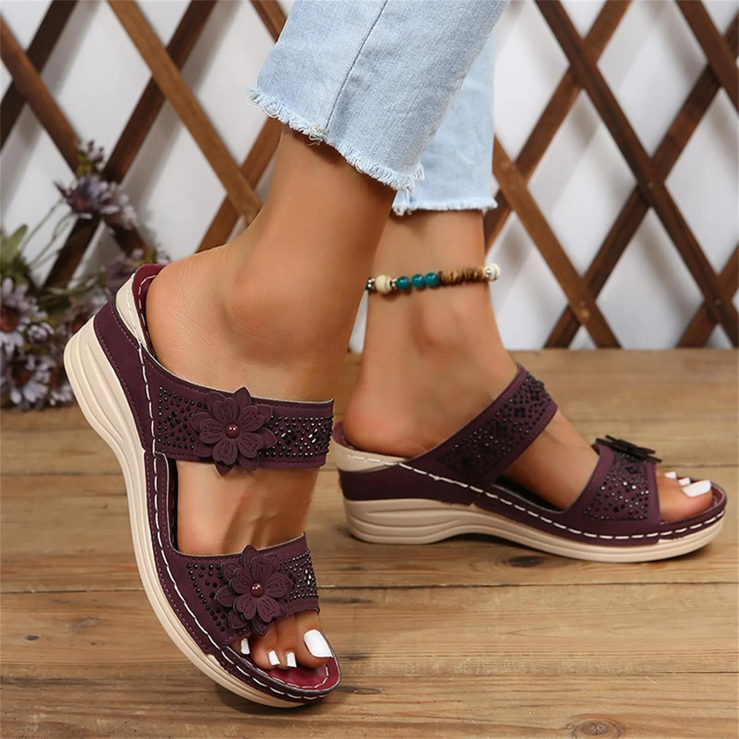 Ladmiple Womens Sandals With Arch Support Walking Comfortable Orthopedic Flip Flops Dressy Orthotic Slides Summer Shoes 2024