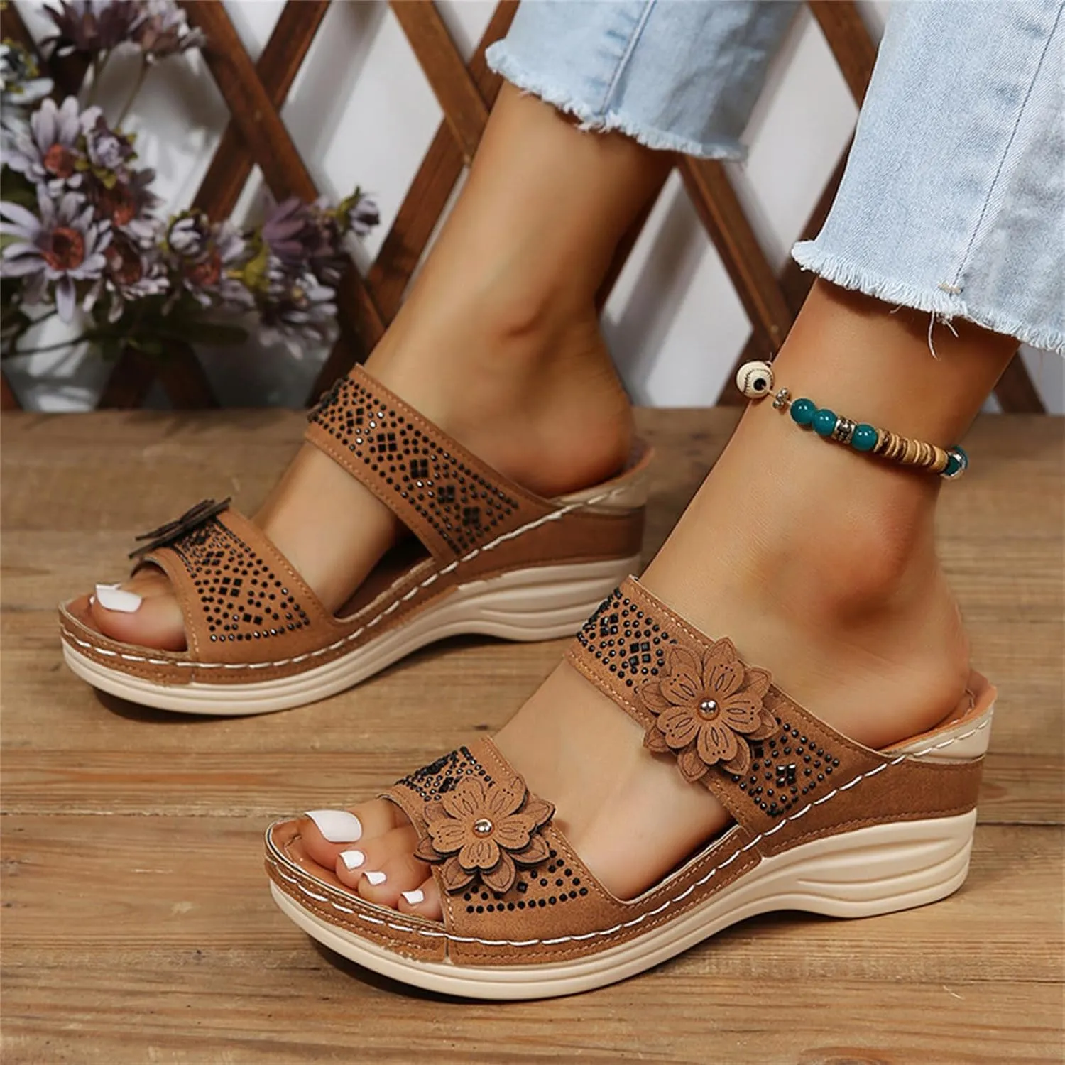 Ladmiple Womens Sandals With Arch Support Walking Comfortable Orthopedic Flip Flops Dressy Orthotic Slides Summer Shoes 2024