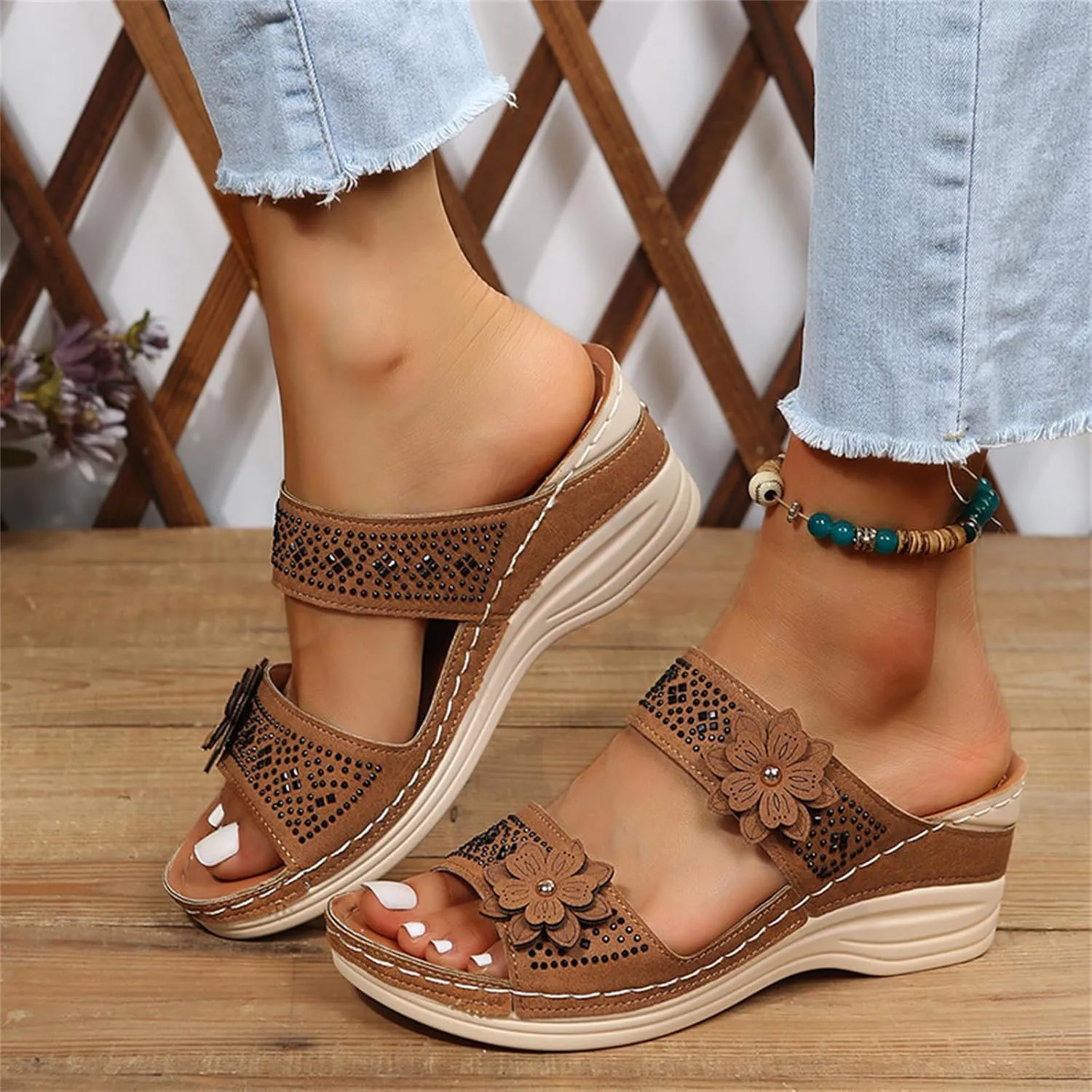 Ladmiple Womens Sandals With Arch Support Walking Comfortable Orthopedic Flip Flops Dressy Orthotic Slides Summer Shoes 2024