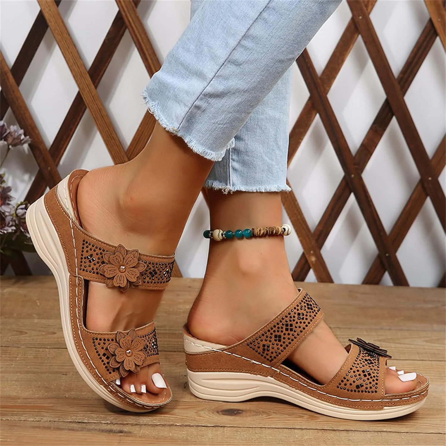 Ladmiple Womens Sandals With Arch Support Walking Comfortable Orthopedic Flip Flops Dressy Orthotic Slides Summer Shoes 2024
