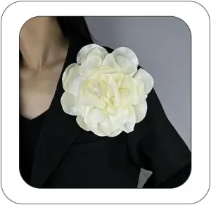 Large Flower Brooch for Women Dainty Rose Brooch Pins Handmade Satin Fabric Floral Brooch Pins Decorative Pins for Bride Wedding Party Dance Clothes Accessories Jewelry