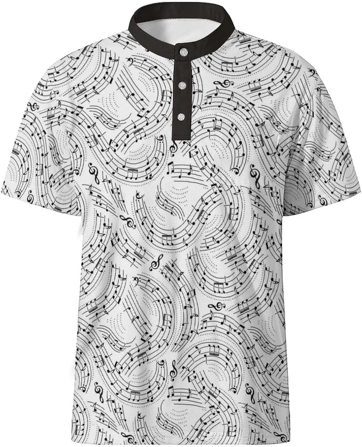 LARSD Men's Henley Shirt Short Sleeve Button Up Stand Collar Casual T-Shirt Top