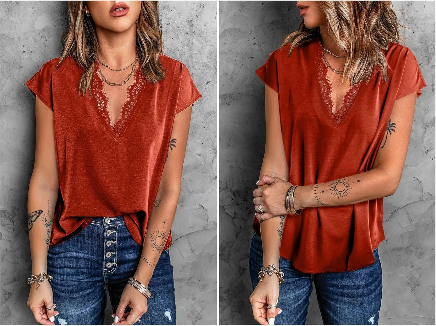 lime flare Dressy Lace Trim Blouse Tops Popular Short Sleeve Shirt