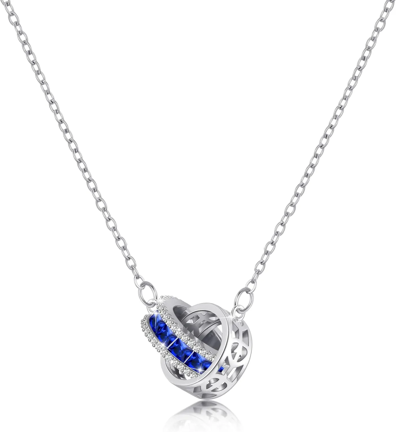 Linawe Moissanite Crystal Imitation Diamond Necklace for Women Trendy, Birthstone Rhinestone Dainty Jewelry, Circle Pendant Stainless Steel Chain Necklaces, Gold, Rose Gold and Silver Tones