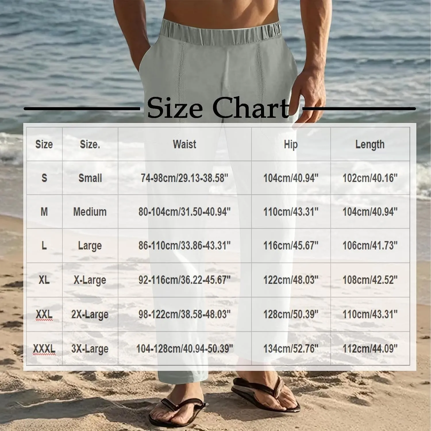 Linen Pants Men Casual Drawstring Loose Fit Beach Summer Pants with Pockets Lightweight Comfy Yoga Trousers