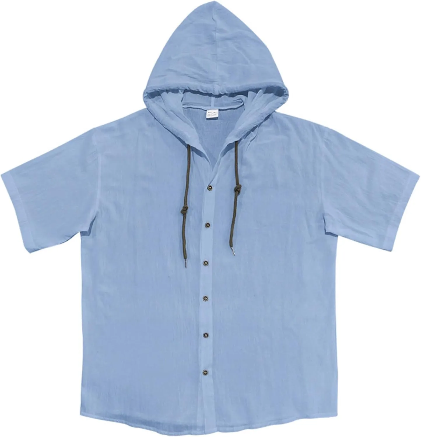 Linen Shirts for Men Button Down Short Sleeve Shirts Western Hooded Sun Shirts Lighweight Casual Loose Beach Top