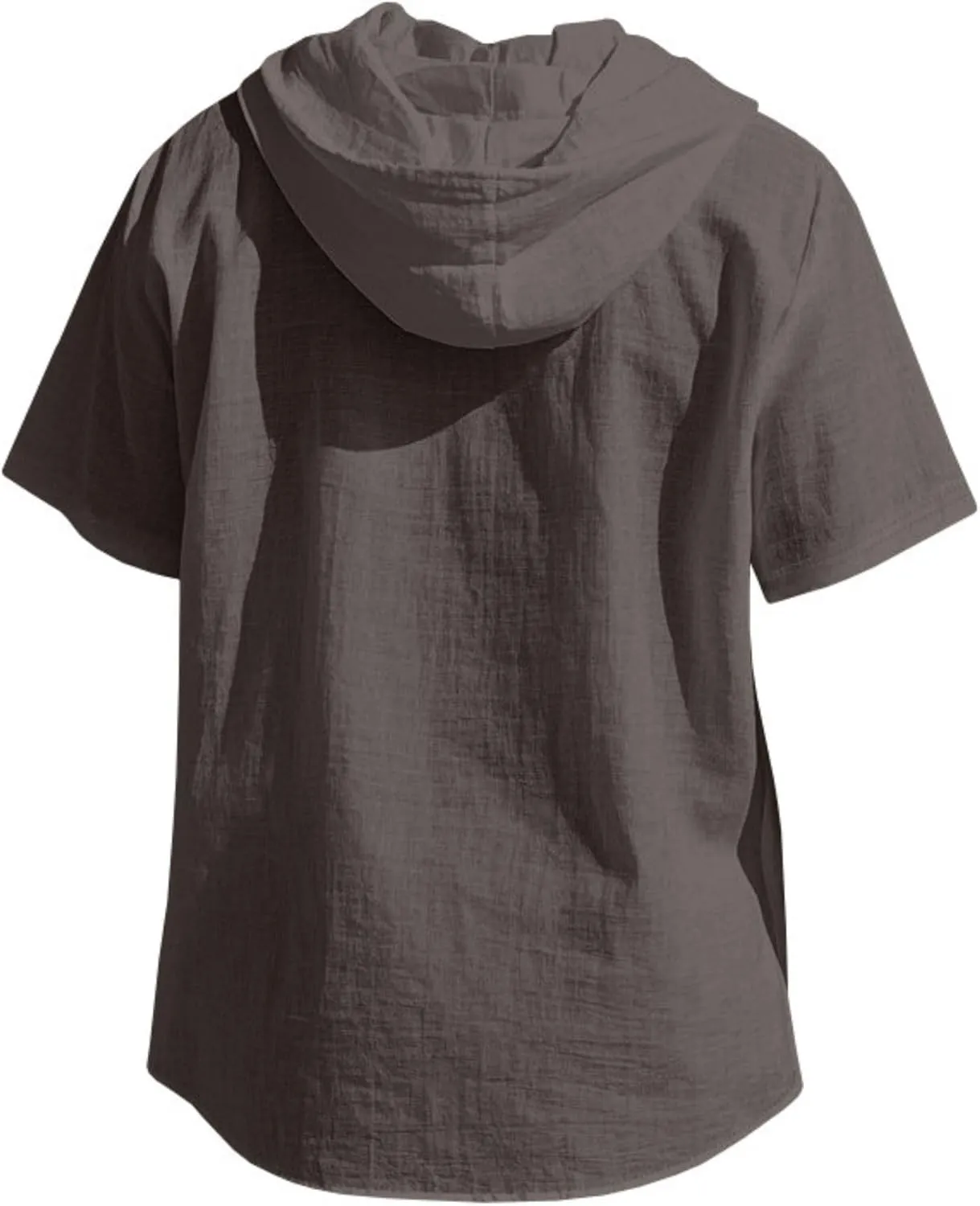 Linen Shirts for Men Button Down Short Sleeve Shirts Western Hooded Sun Shirts Lighweight Casual Loose Beach Top