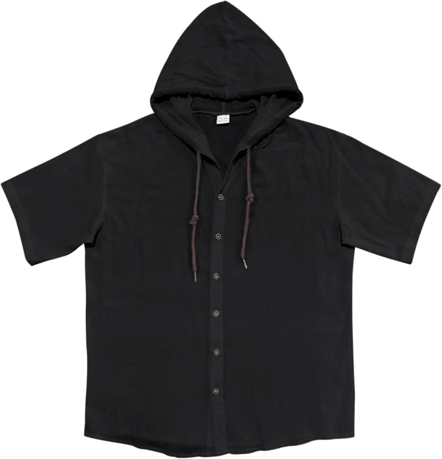 Linen Shirts for Men Button Down Short Sleeve Shirts Western Hooded Sun Shirts Lighweight Casual Loose Beach Top