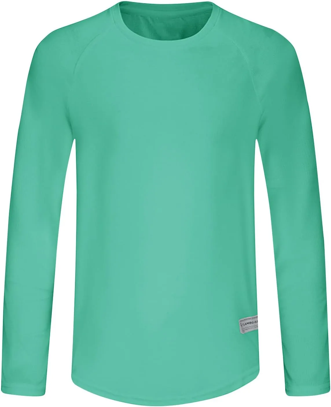 Long Sleeve Shirts for Men Breathable Moisture Wicking Sun Protection Workout T-Shirts Regular Fit Solid Color Tees