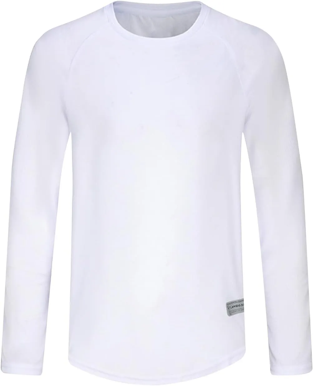 Long Sleeve Shirts for Men Breathable Moisture Wicking Sun Protection Workout T-Shirts Regular Fit Solid Color Tees