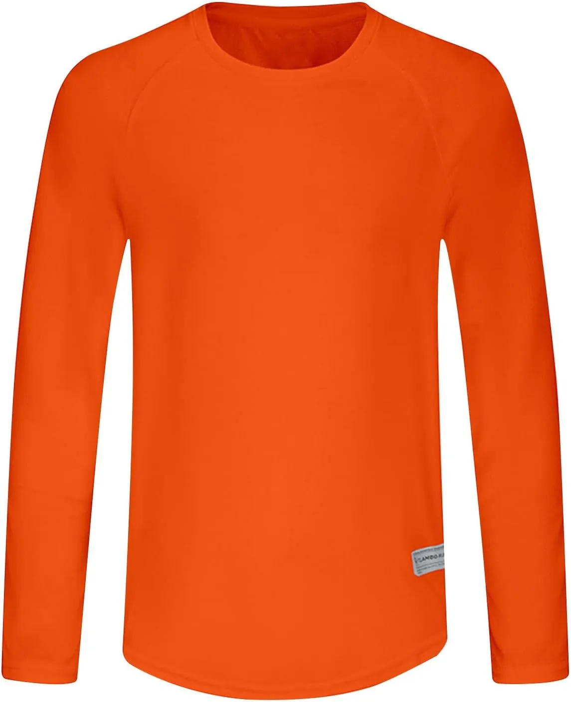 Long Sleeve Shirts for Men Breathable Moisture Wicking Sun Protection Workout T-Shirts Regular Fit Solid Color Tees