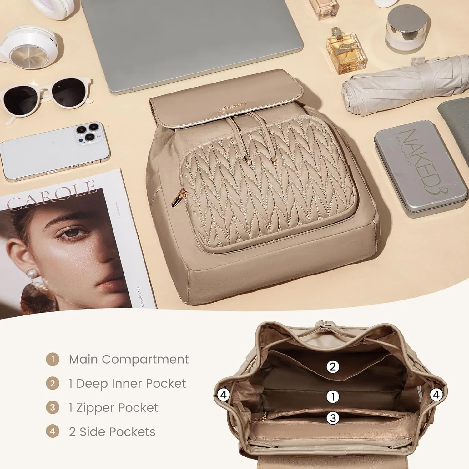 LOVEVOOK Mini Backpack for Women,Small Backpack Purse for Travel Work Cute Backpack Daypack With Anti-theft Pocket Mini Bag for Daily College Shopping
