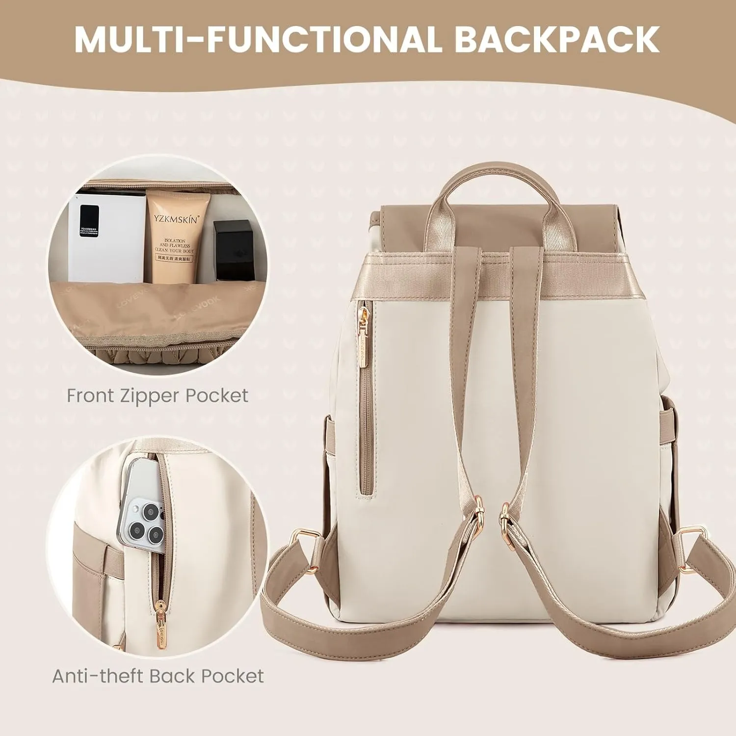 LOVEVOOK Mini Backpack for Women,Small Backpack Purse for Travel Work Cute Backpack Daypack With Anti-theft Pocket Mini Bag for Daily College Shopping