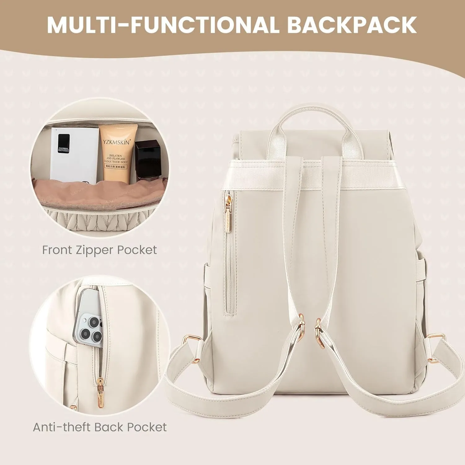 LOVEVOOK Mini Backpack for Women,Small Backpack Purse for Travel Work Cute Backpack Daypack With Anti-theft Pocket Mini Bag for Daily College Shopping