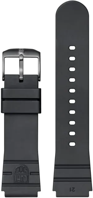 Luminox FPX.3000.21H.2.K Watch Strap - 21 mm Black Replacement Rubber Strap with Stainless Steel Pin Buckle for 3000 3001, black/grey, Modern, black/grey, Modern