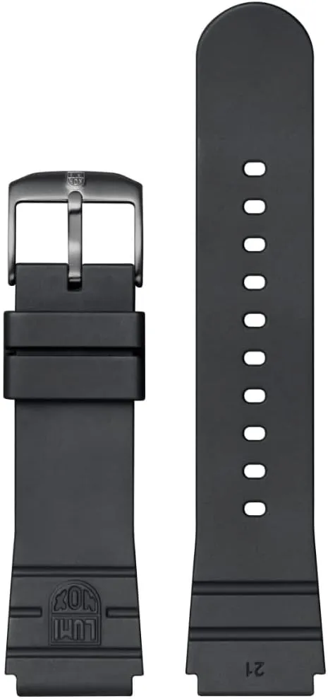 Luminox FPX.3000.21H.2.K Watch Strap - 21 mm Black Replacement Rubber Strap with Stainless Steel Pin Buckle for 3000 3001, black/grey, Modern, black/grey, Modern