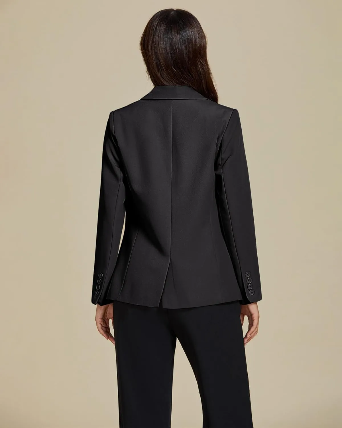 luvamia Dressy Blazers for Women Button Long Sleeve Lapel Business Casual Outfits Office Work Suit Blazer with Pockets