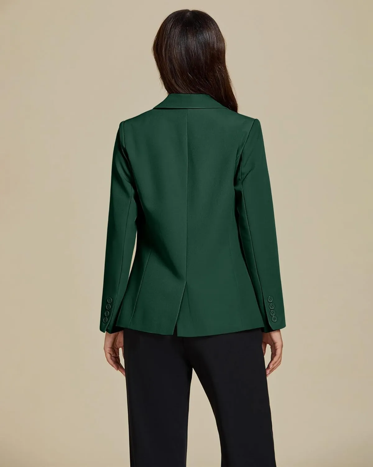 luvamia Dressy Blazers for Women Button Long Sleeve Lapel Business Casual Outfits Office Work Suit Blazer with Pockets