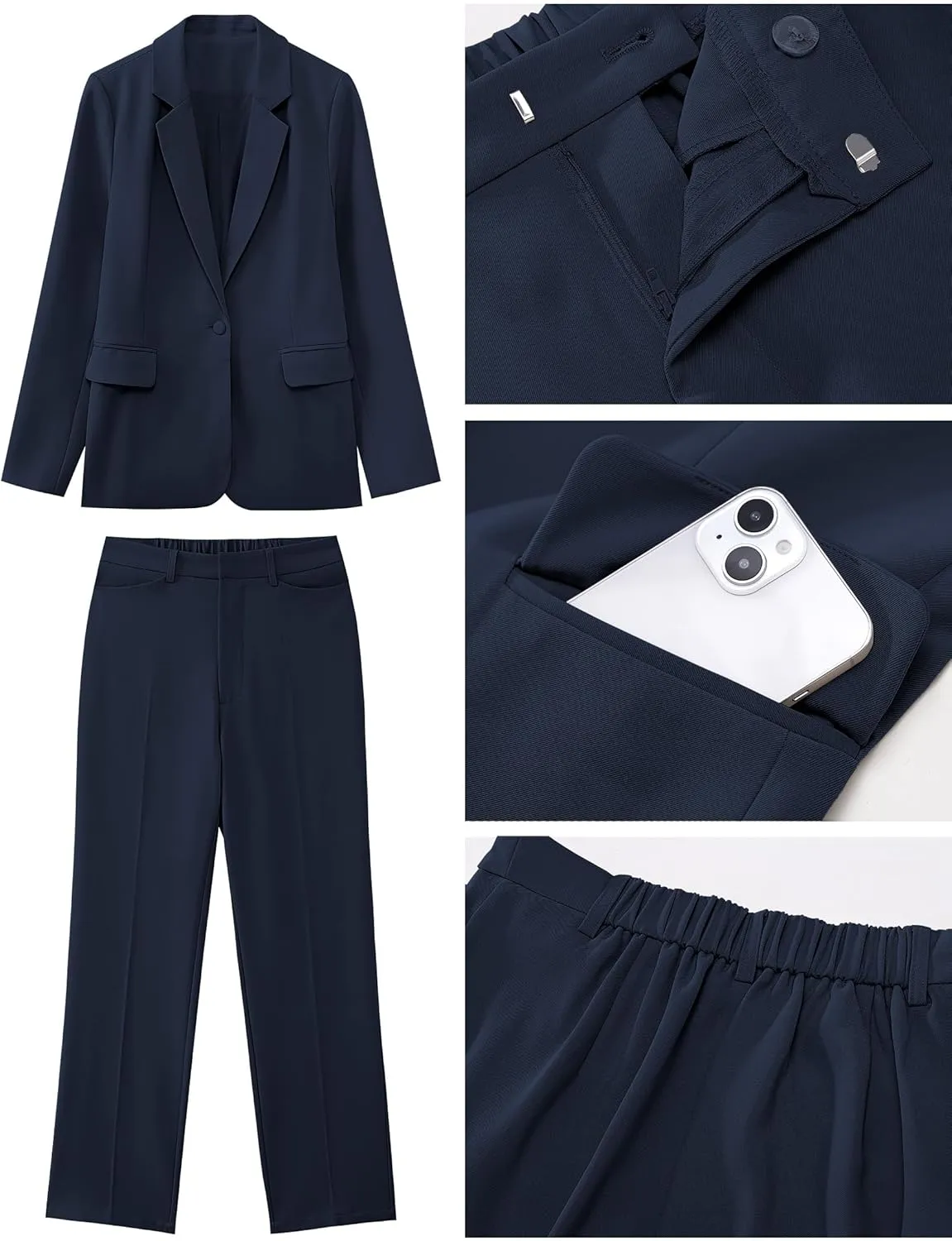 luvamia Women's Two Piece Sets Pants Suits Dressy Business Casual Outfits Professional Blazer Pantsuits Set Work Office