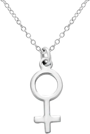 MANZHENCute Tiny 14k Gold Pendant Choker Necklaces Feminine Astrological Gender Necklace Venus Symbol Charm Pendent Female Necklace