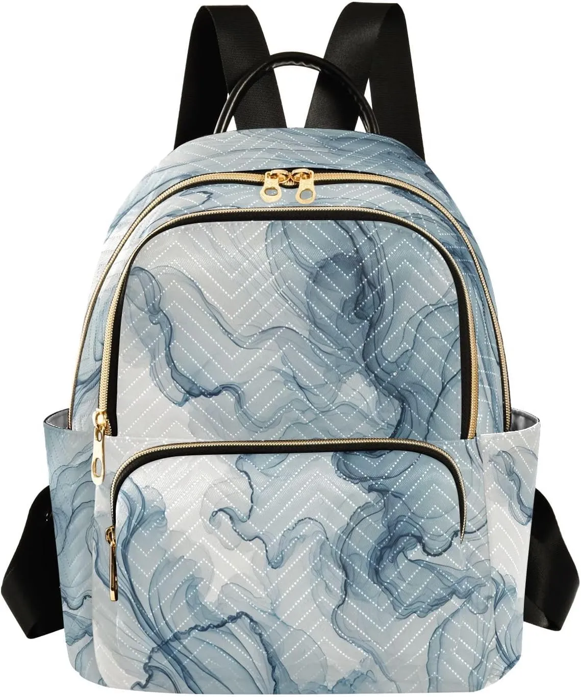 Marble Blue Mini Backpack Purse for Women Ladies Shoulder Bags for Work Small Casual Bookbag Quilted Travel Daypack M