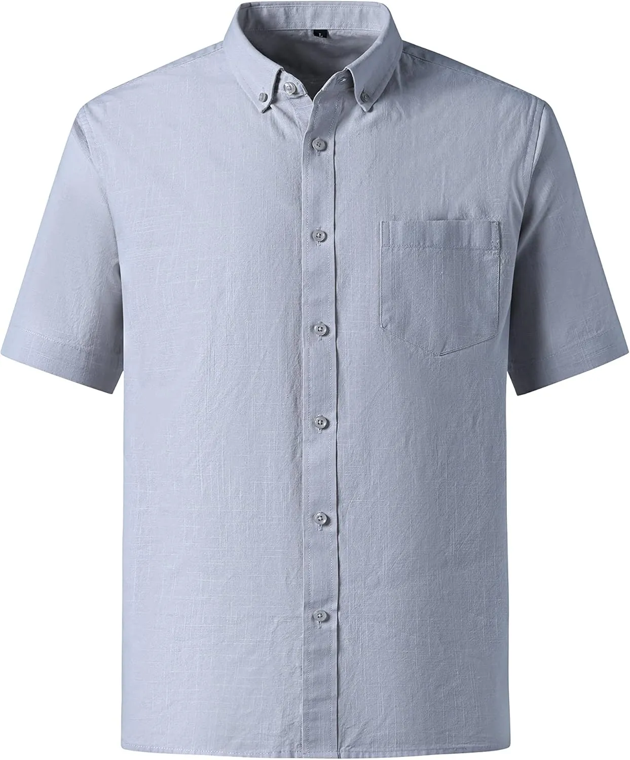MAXJON Mens's Linen Shirts, Linen Shirts for Mens Short Sleeve Button Down Shirts Casual Regular Fit for Summer Beach Soft