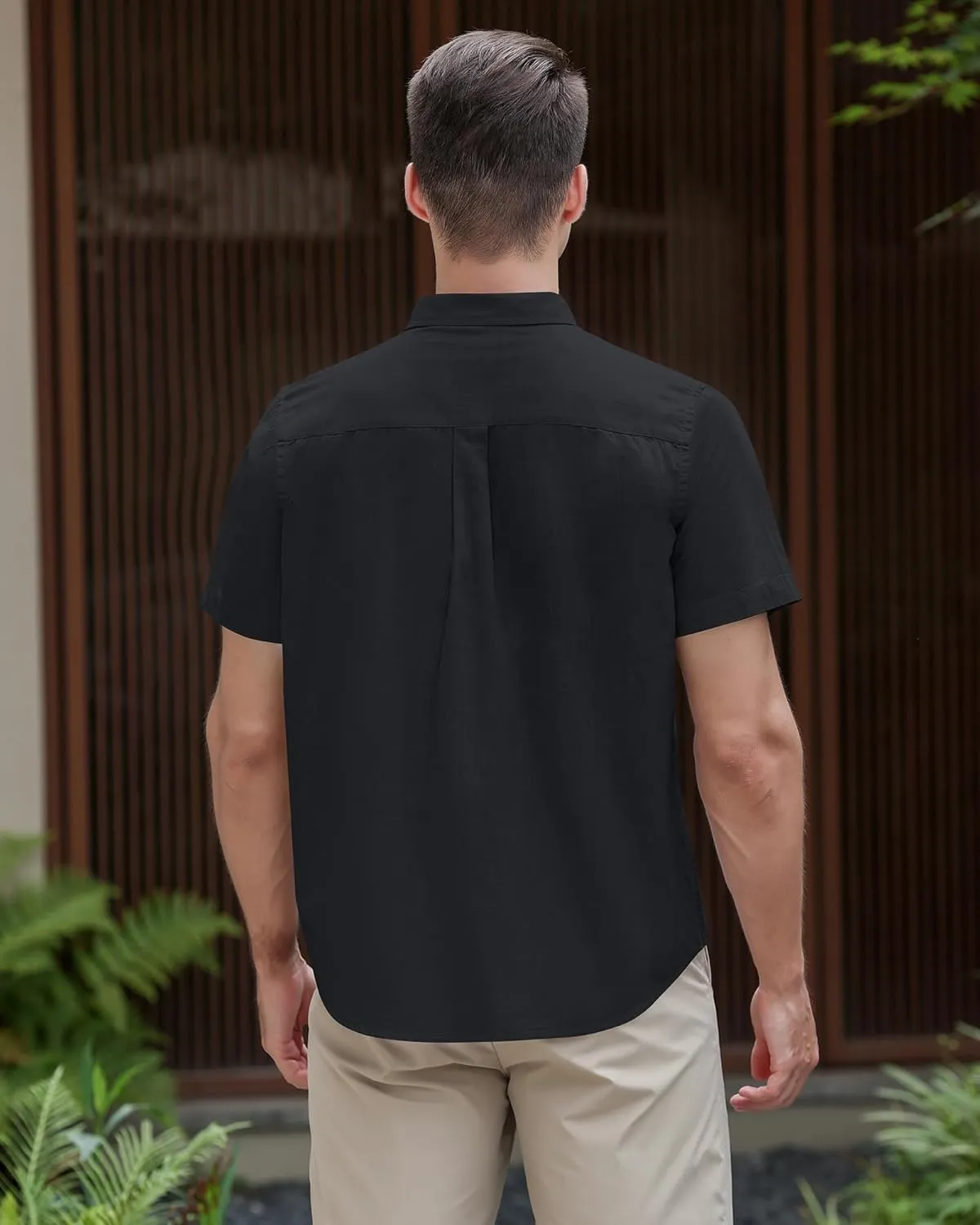 MAXJON Mens's Linen Shirts, Linen Shirts for Mens Short Sleeve Button Down Shirts Casual Regular Fit for Summer Beach Soft