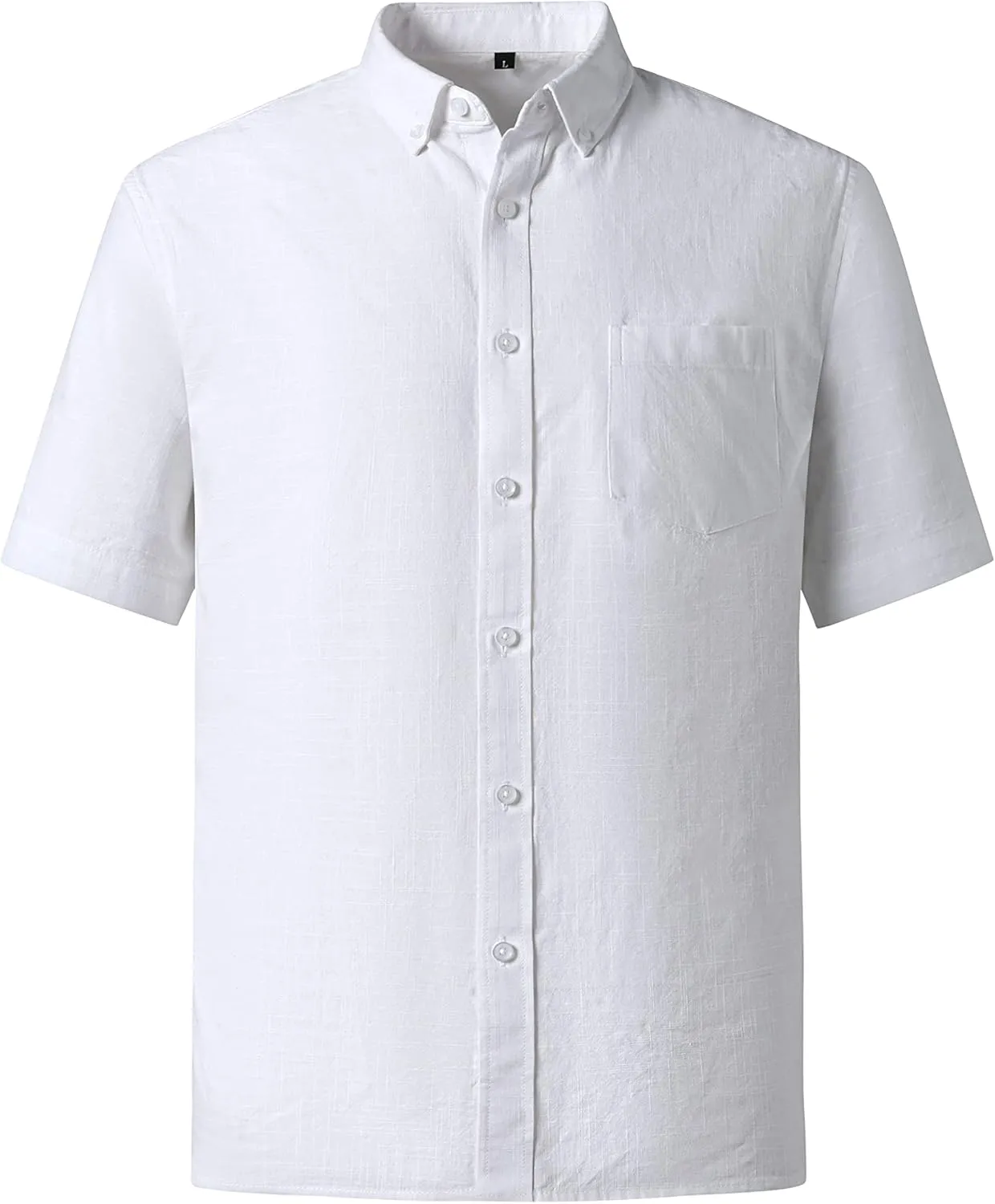 MAXJON Mens's Linen Shirts, Linen Shirts for Mens Short Sleeve Button Down Shirts Casual Regular Fit for Summer Beach Soft