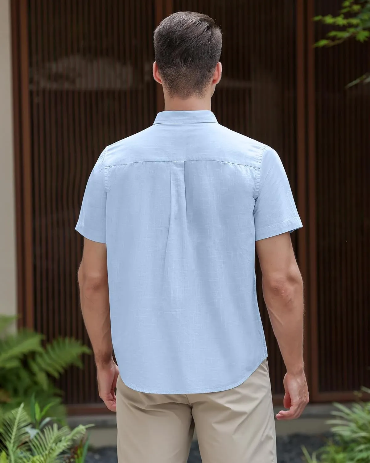 MAXJON Mens's Linen Shirts, Linen Shirts for Mens Short Sleeve Button Down Shirts Casual Regular Fit for Summer Beach Soft