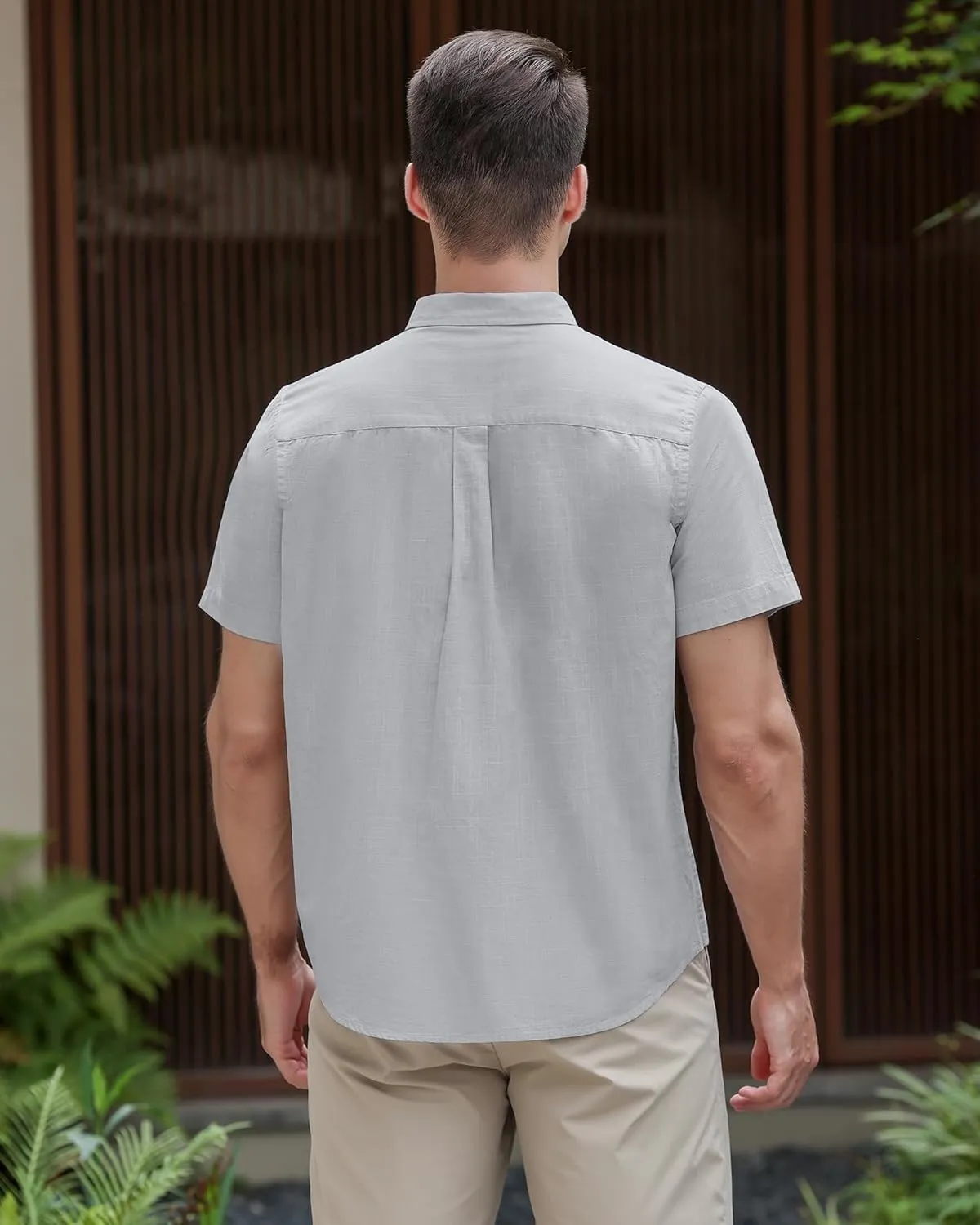 MAXJON Mens's Linen Shirts, Linen Shirts for Mens Short Sleeve Button Down Shirts Casual Regular Fit for Summer Beach Soft