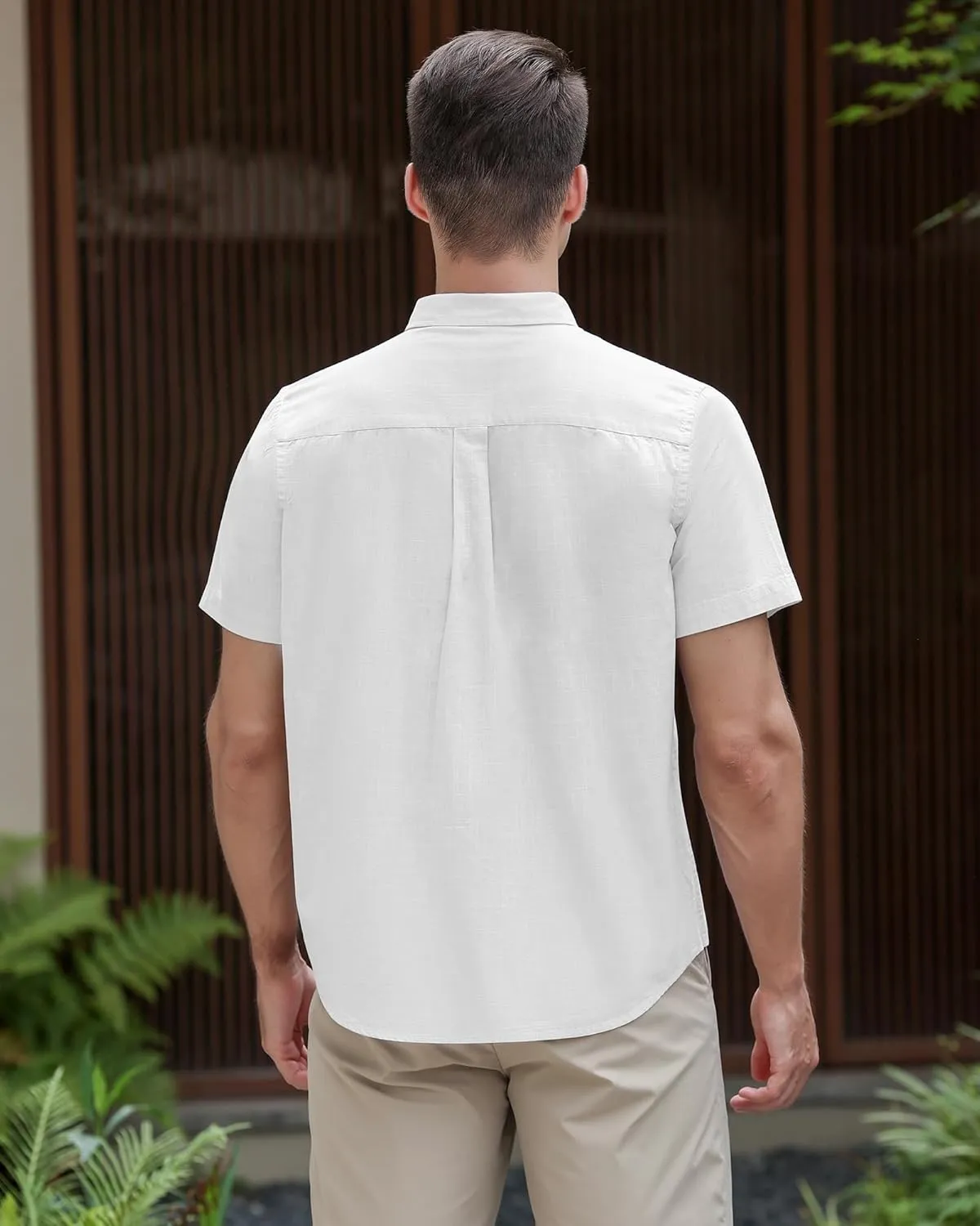MAXJON Mens's Linen Shirts, Linen Shirts for Mens Short Sleeve Button Down Shirts Casual Regular Fit for Summer Beach Soft