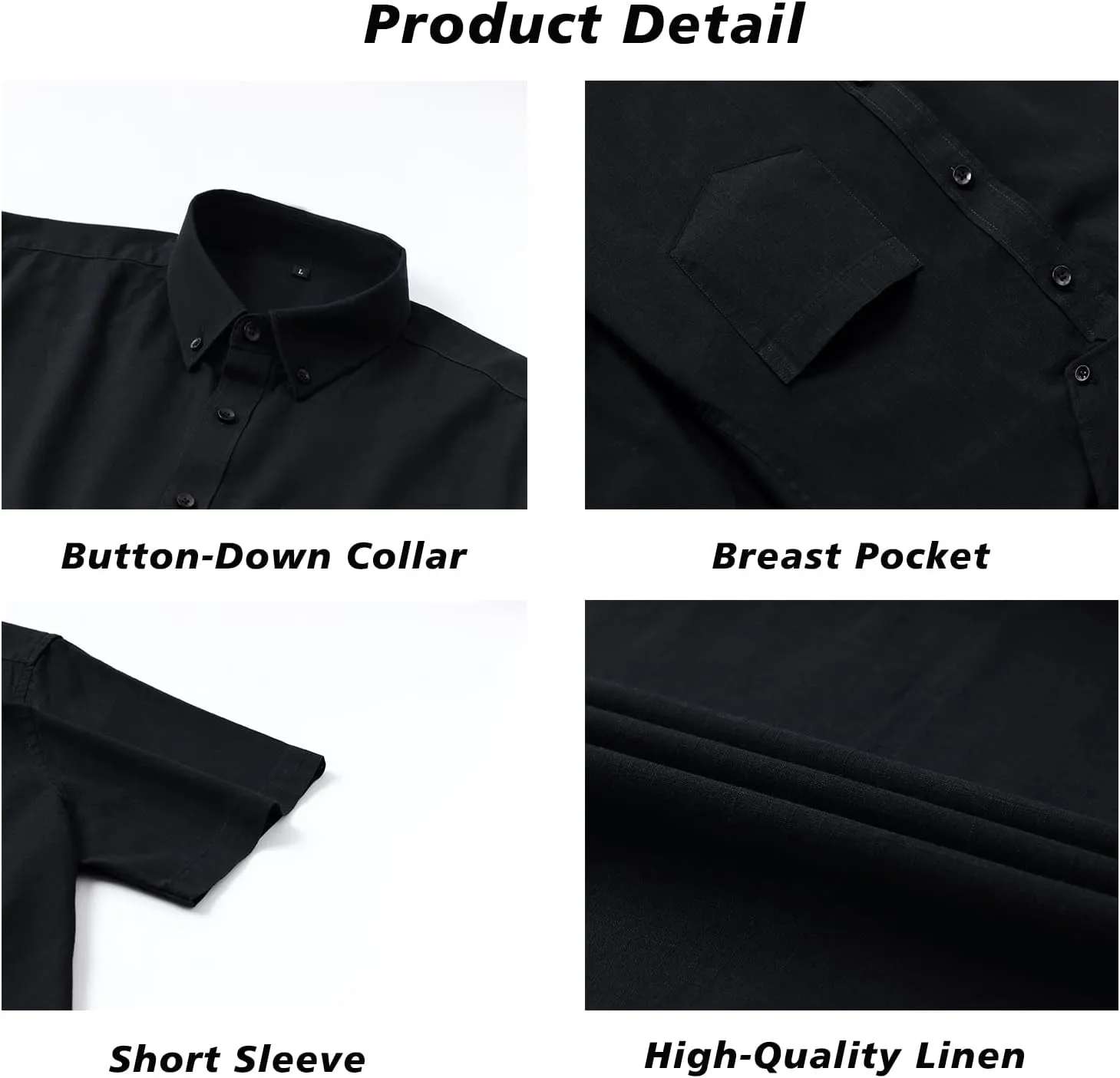 MAXJON Mens's Linen Shirts, Linen Shirts for Mens Short Sleeve Button Down Shirts Casual Regular Fit for Summer Beach Soft
