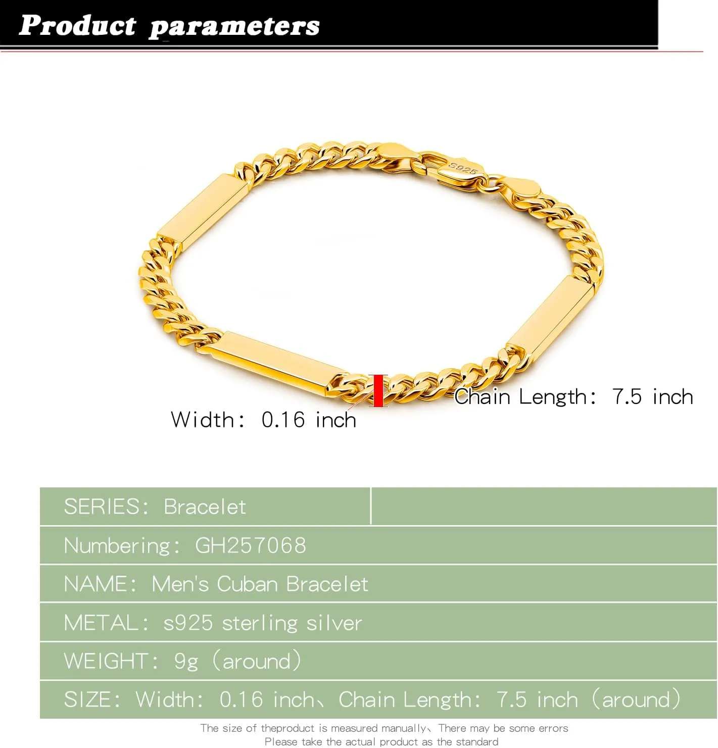 Men 4-6mm Miami Cuban Link Bracelet Rhodium Plated Hypoallergenic 925 Sterling Silver Fine Jewelry Hip Hop Cuff Chain Bangles For Women Birthday Gift