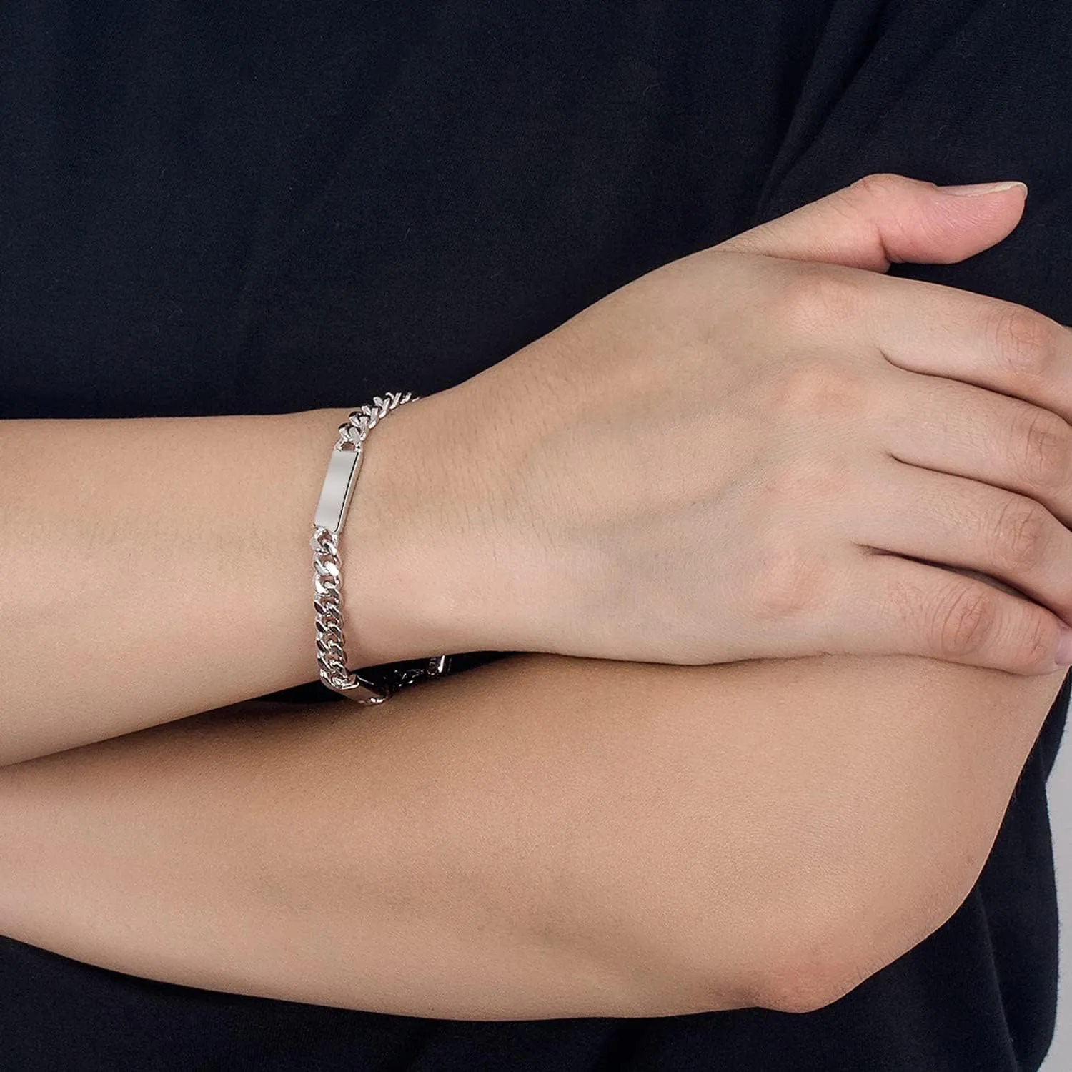 Men 4-6mm Miami Cuban Link Bracelet Rhodium Plated Hypoallergenic 925 Sterling Silver Fine Jewelry Hip Hop Cuff Chain Bangles For Women Birthday Gift