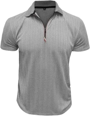 Men's Casual Polo Shirts Crewneck Slim Fit Button-Down Breathable Work Summer Shirts