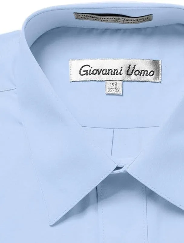 Men's Dress Shirts Regular Fit Solid Long Sleeve Formal Shirt Business Casual Button Down Shirts