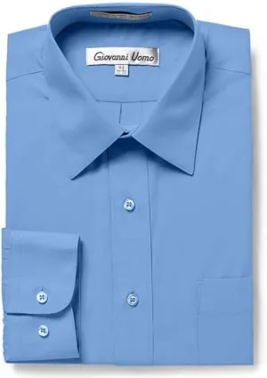 Men's Dress Shirts Regular Fit Solid Long Sleeve Formal Shirt Business Casual Button Down Shirts