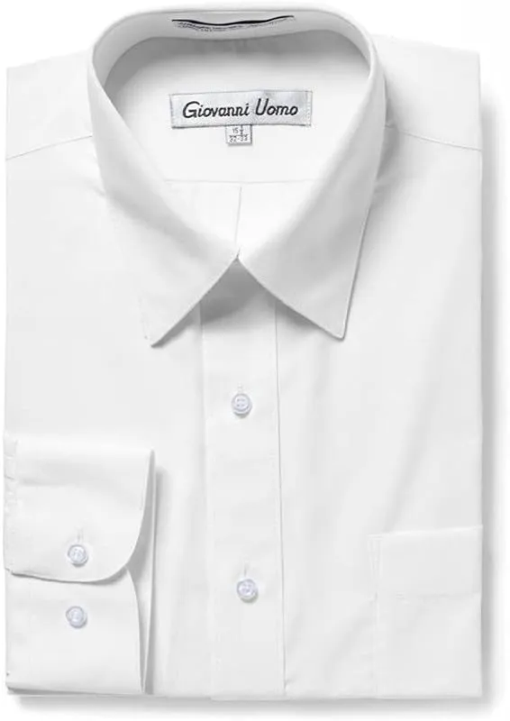 Men's Dress Shirts Regular Fit Solid Long Sleeve Formal Shirt Business Casual Button Down Shirts