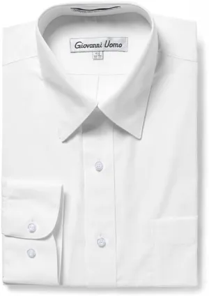 Men's Dress Shirts Regular Fit Solid Long Sleeve Formal Shirt Business Casual Button Down Shirts
