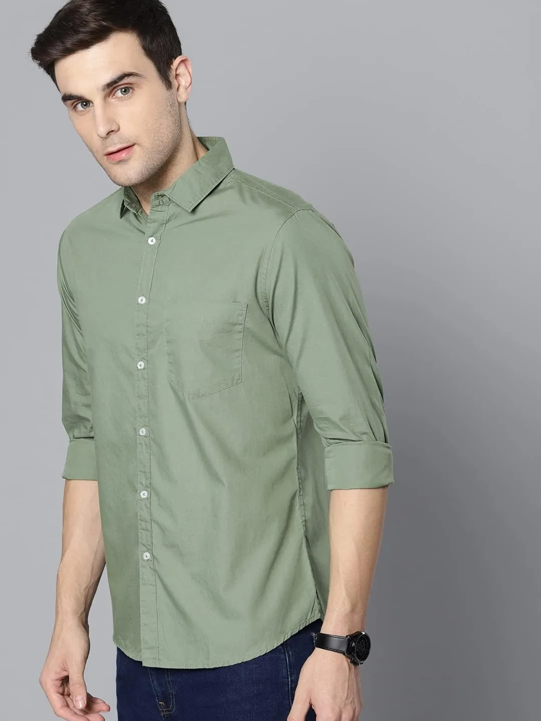 Men's Essential Dress Shirt - 100% Cotton, Slim Fit, Long Sleeve, Button-Down Collar - Casual Wear