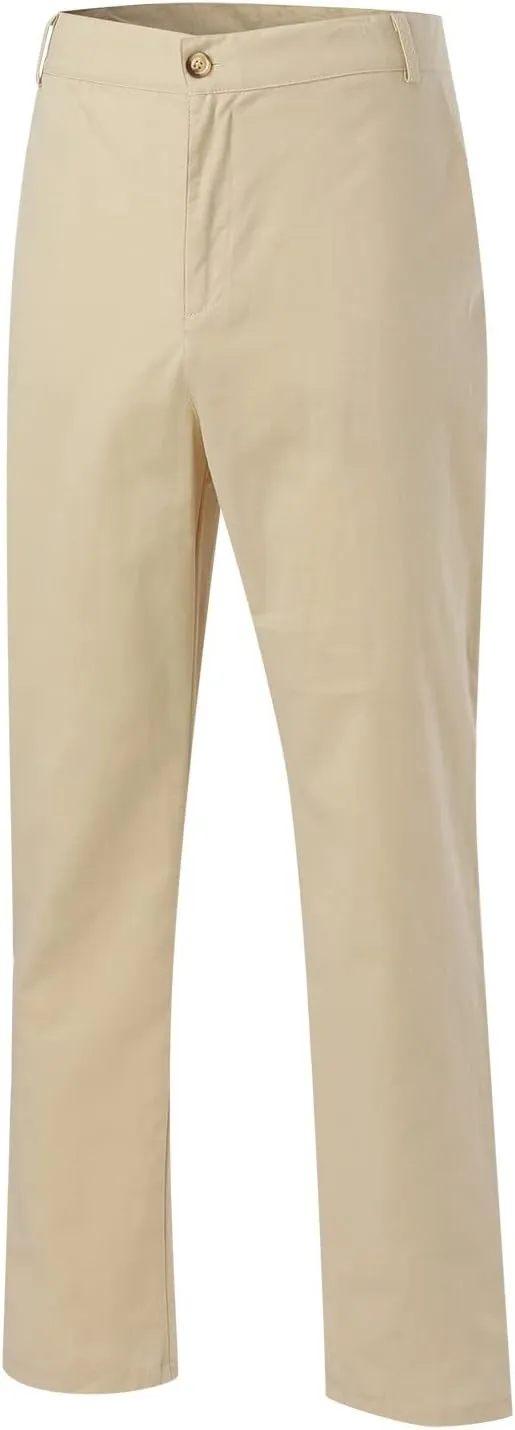 Men's Linen Pants, Casual Dress Lightweight Beach Summer Pants, Solid Color Loose Fit Elastic Waist Travel Trousers