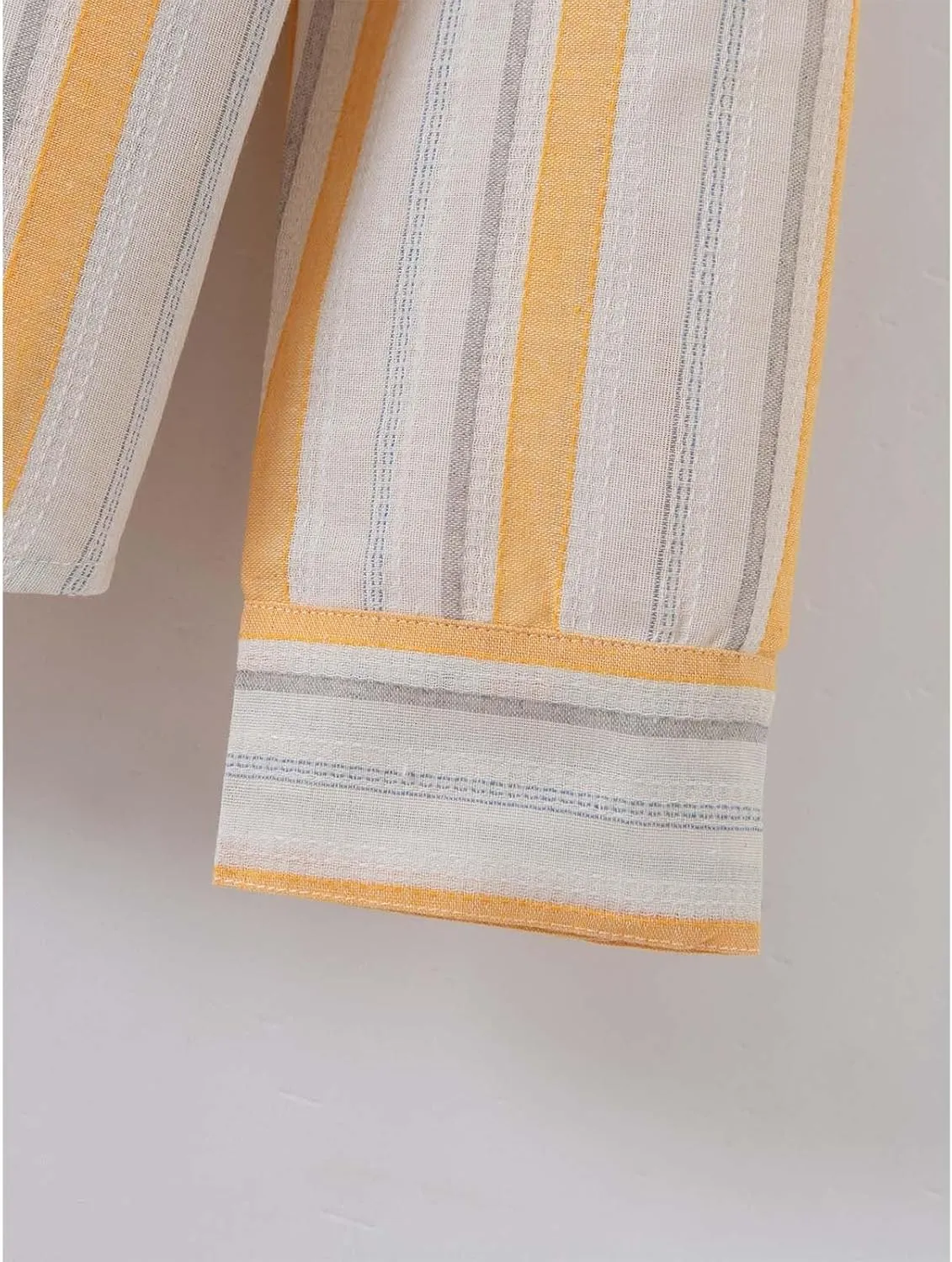 Mens Linen Shirts Button Down Striped Shirts Casual Long Sleeve Linen Shirts for Men Collared Fashion Business Shirt