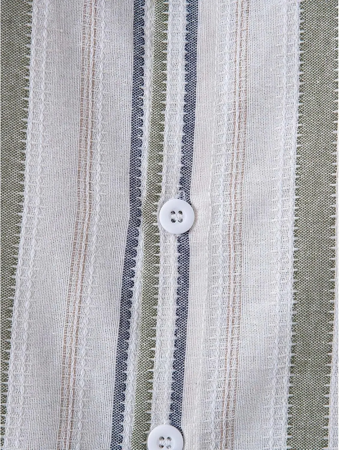 Mens Linen Shirts Button Down Striped Shirts Casual Long Sleeve Linen Shirts for Men Collared Fashion Business Shirt